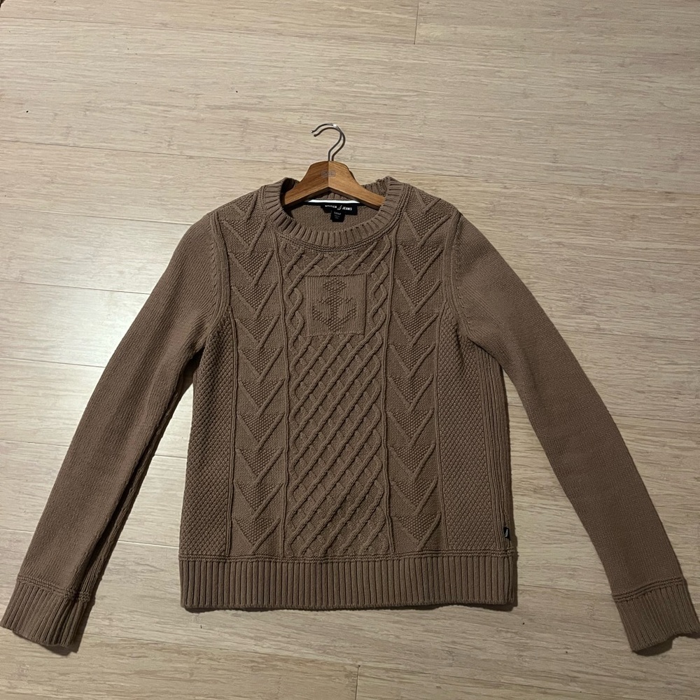 Nautica Brown Cable Knit Sweater